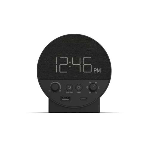 Nonstop Station R Alarm Clock and Sound Machine with USB-C and USB-A, Black